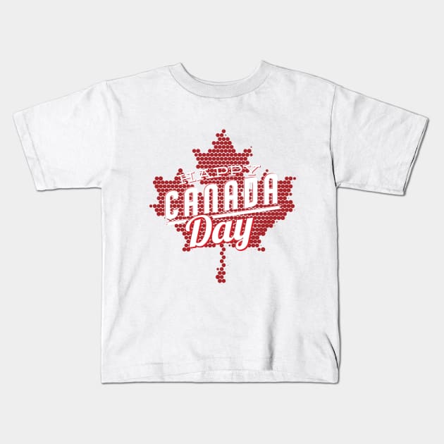 Happy Canada Day Maple Leaf Design Special Canada Independence Celebration Design - lght Kids T-Shirt by QualiTshirt